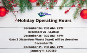 Christmas Greenery with holiday hours