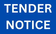 blue background with white text that says tender notice.